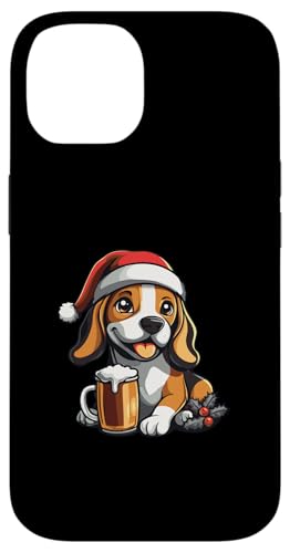 Hülle für iPhone 14 Weihnachtsbeagle-Hund mit Bier | Xmas Funny Party von Xmas Party Holidays Inc