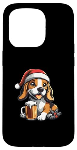 Hülle für iPhone 15 Pro Weihnachtsbeagle-Hund mit Bier | Xmas Funny Party von Xmas Party Holidays Inc