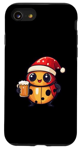 Hülle für iPhone SE (2020) / 7 / 8 Weihnachtsmarienkäfer mit Bier | Xmas Funny Party von Xmas Party Holidays Inc