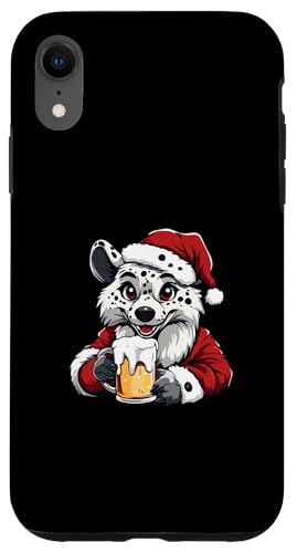 Hülle für iPhone XR Weihnachtshyäne mit Bier | Xmas Funny Party von Xmas Party Holidays Inc