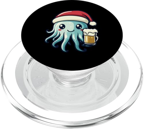 Weihnachtsqualle mit Bier | Lustige Weihnachtsparty PopSockets PopGrip für MagSafe von Xmas Party Holidays Inc