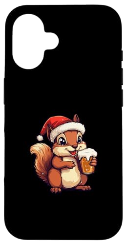 Hülle für iPhone 16 Weihnachts-Eichhörnchen mit Bier | Xmas Funny Party von Xmas Party Style Mood Inc