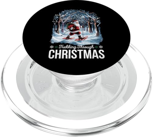 Trekking durch Weihnachten Lustiges Weihnachtsmann-Schneeschuhwandern PopSockets PopGrip für MagSafe von Xmas Snow Shoe Hiking Lover Kids Men Women Tees