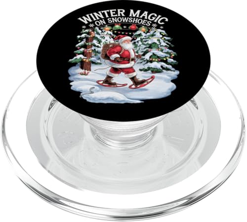 Winterzauber auf Schneeschuhen Weihnachtsmann Weihnachten Schneeschuhwandern PopSockets PopGrip für MagSafe von Xmas Snow Shoe Hiking Lover Kids Men Women Tees