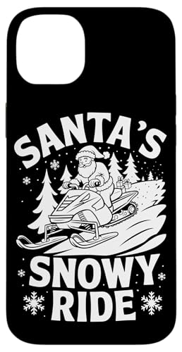 Hülle für iPhone 14 Plus Weihnachten Schneemobil Reiten Santa Snowy Ride von Xmas Snowmobiling Lover Winter Kids Men Women Tees