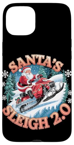 Hülle für iPhone 15 Plus Santa's Sleigh 2.0 Lustiges Weihnachts-Schneemobilfahren auf dem Weihnachtsmann von Xmas Snowmobiling Lover Winter Kids Men Women Tees