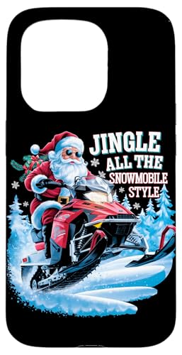 Hülle für iPhone 15 Pro Jingle All The Way Weihnachtsschlittenfahrt auf dem Weihnachtsmann von Xmas Snowmobiling Lover Winter Kids Men Women Tees