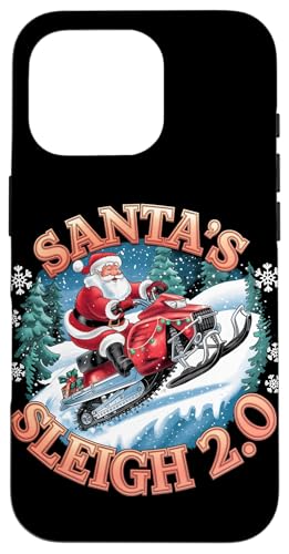 Hülle für iPhone 16 Pro Santa's Sleigh 2.0 Lustiges Weihnachts-Schneemobilfahren auf dem Weihnachtsmann von Xmas Snowmobiling Lover Winter Kids Men Women Tees