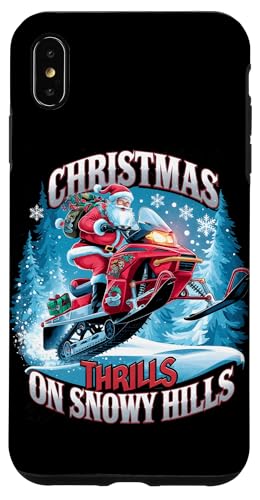 Hülle für iPhone XS Max Weihnachtsnervenkitzel auf verschneiten Hügeln Schneemobil reiten Weihnachtsmann von Xmas Snowmobiling Lover Winter Kids Men Women Tees