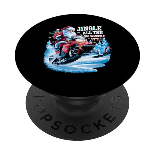 Jingle All The Way Weihnachtsschlittenfahrt auf dem Weihnachtsmann PopSockets Klebender PopGrip von Xmas Snowmobiling Lover Winter Kids Men Women Tees