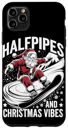 Hülle für iPhone 11 Pro Max Santa Snowboarder Halfpipes und Christmas Vibes Snowboarden von Xmas Winter Sport Lover Boys Girls Men Women Tees