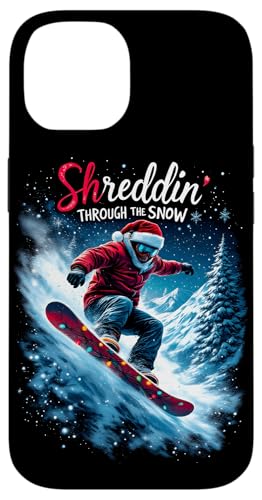 Hülle für iPhone 14 Santa Snowboarder Weihnachten Snowboarder Shreddin the Snow von Xmas Winter Sport Lover Boys Girls Men Women Tees