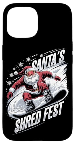 Hülle für iPhone 15 Santa Snowboarder Weihnachten Snowboarder Santa's Shred Fest von Xmas Winter Sport Lover Boys Girls Men Women Tees