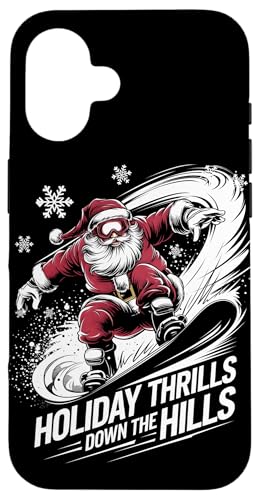 Hülle für iPhone 16 Santa Snowboarder Weihnachten Snowboarder Urlaub Nervenkitzel von Xmas Winter Sport Lover Boys Girls Men Women Tees