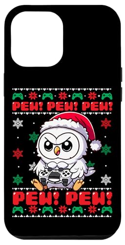 Hülle für iPhone 13 Pro Max White Owl Funny Gamer Pew Videospiel Ugly Christmas Boys von XmasByAxisone2024