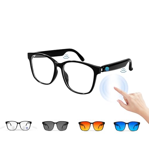 Intelligente Brille für Herren Damen mit Mikrofon Lautsprecher Blaulichtfilterbrille Polarisierten Brillengläsern Audio Wireless Bluetooth Smart Glasses mit Kopfhörer Lautsprecher Open Ear Headphone von Xmenha