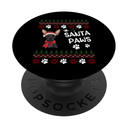 Niedlicher Xoloitzcuintli Hund hässliche Weihnachtsmannpfoten PopSockets Klebender PopGrip von Xoloitzcuintli Christmas Dog Breed Designs