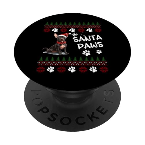 Niedlicher Xoloitzcuintli Hund hässliche Weihnachtsmannpfoten PopSockets Klebender PopGrip von Xoloitzcuintli Christmas Dog Breed Designs