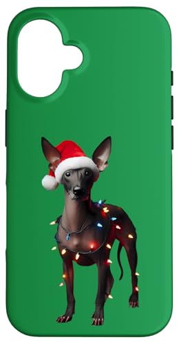 Hülle für iPhone 16 Xoloitzcuintli Weihnachtsmannmütze Weihnachtsbeleuchtung Hundebesitzer Mama Papa von Xoloitzcuintli Christmas Products