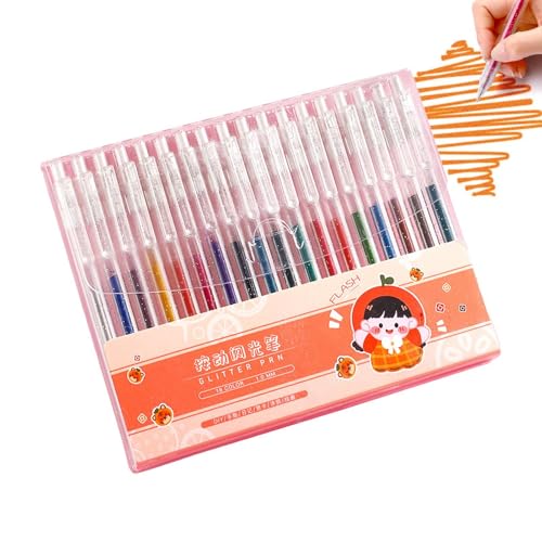 Xtauaguh Sparkle Art Gelstift, Gel-Farbstifte - Drücken Sie 36 farbneutrale Glitzer-Kunststifte - 36 Farben Push-Action-Glitzerstifte zum Kritzeln, Zeichnen, Schreiben, Basteln und für Schulprojekte von Xtauaguh