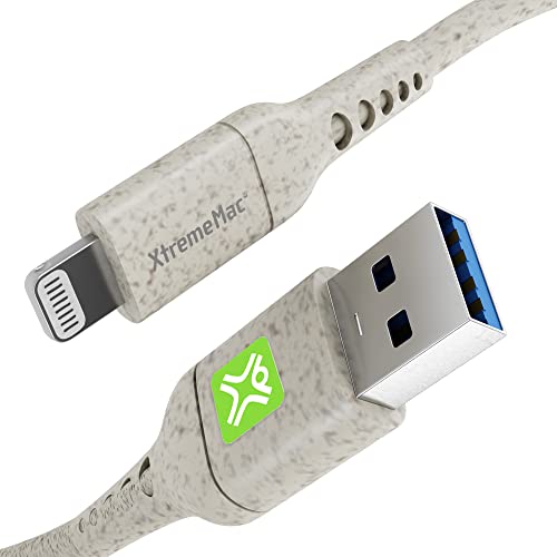 XtremeMac® Premium ECO USB auf Lightning Kabel, MFi-Zertifiziert Apple iPhone Ladekabel 13/13 Pro/12/12 Pro Max/11 Pro/X/XS/XR/8 Plus, für USB Ladegeräte (Cable 100 cm lang, Weiß) von XtremeMac