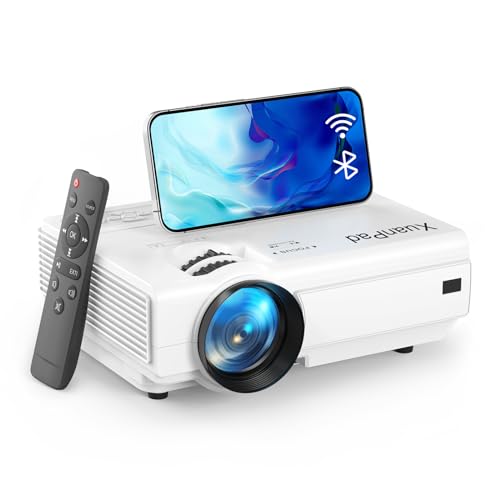 XuanPad Videoprojektor, 16000L Mini tragbarer Videoprojektor WiFi Bluetooth aktualisiert 2024, 1080P HD Overheadprojektor unterstützt, Heimkino-Videoprojektor von XuanPad