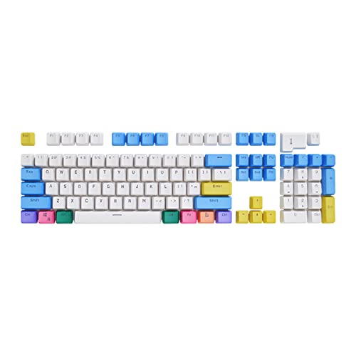 Xuanxi 104 Tasten Hintergrundbeleuchtete Tastenkappen PBT Double Shot Transluzente Tastenkappe Kreidefarbe personalisiert für mechanische Cherry MX Tastatur von Xuanxi