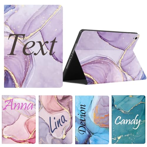 Xylota Personalisierte Hülle für Apple iPad Mini 4 7,9", Marmor Stoßfeste SchutzHülle mit Text Customized, Rücken Slim PU Leder Flip Smart Folio Tablet Cover mit Standfunktion von Xylota