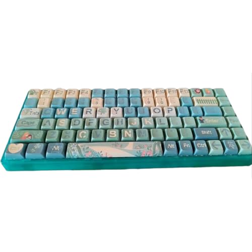 Tastenkappen für mechanische Tastaturen, 127 Tasten, PBT-Farbstoff-Subbed Green Keycap XDA Profil für Tastenfelder, Tastenkappen-Set von Xzmzbxzb