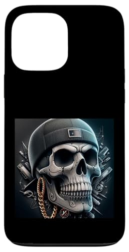 Hülle für iPhone 13 Pro Max Totenkopf aus Metall von Y.B YouthBlood