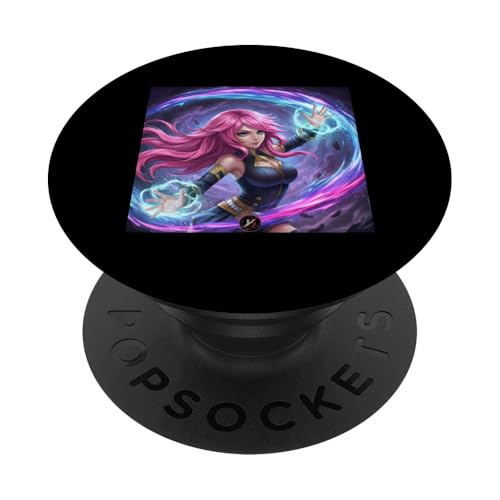 Mädchen rosa Haare Anime PopSockets Klebender PopGrip von Y.B YouthBlood