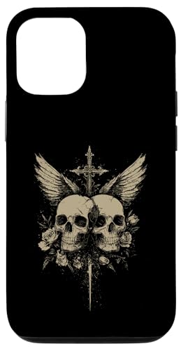 Hülle für iPhone 12/12 Pro Totenkopf Kreuz Y2K Grunge Ästhetisch Alt Goth Totenkopf Kreuz Gothic von Y2K Alt Clothes Grunge Tees For Men & Women