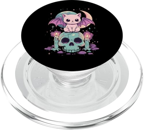 Kawaii Katze Gothic Pastell Schädel Hexe Kätzchen Gruselige Katze PopSockets PopGrip für MagSafe von Y2K Alt Clothes Grunge Tees For Men & Women