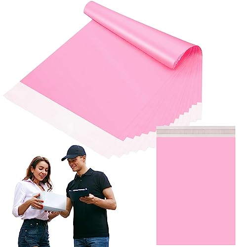 10 Stück 45x60cm Rosa Versandbeutel Plastik Versandtaschen,Versandtüten für Kleidung Groß,Selbstklebend Poly Kunststoffbeutel Wasserdichte Kuriertaschen Paket Tüten für Versand Warensendung Textilien von YAAVAAW