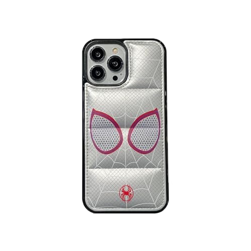 YAAYAGO Spider Man Handyhülle für iPhone 15 Hülle Spider Man TPU Soft Handyhülle für iPhone 14 Pro 15 Plus 13 Pro Max 12 11 für iPhone 16 Hülle(Für iPhone12promax/Silber) von YAAYAGO