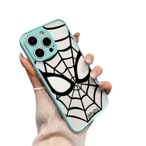 YAAYAGO Spider Man Handyhülle für iPhone 16/15 Pro Personalisierte mattierte transparente Hülle Geeignet für iPhone 13 Pro Max 14 Pro Max 12 Pro Max Vollständige Abdeckung Anti-Drop-Schutzhülle. von YAAYAGO