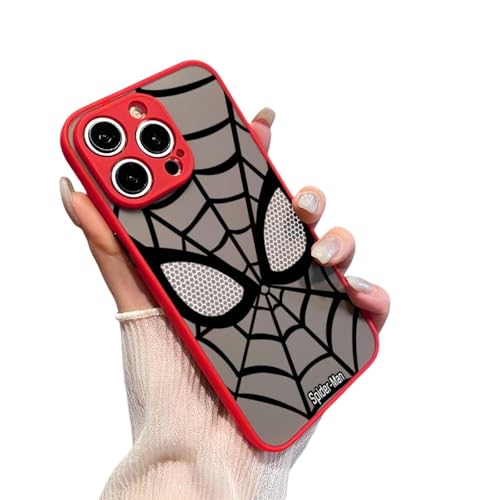 YAAYAGO Spider Man Handyhülle für iPhone 16/15 Pro Personalisierte mattierte transparente Hülle Geeignet für iPhone 13 Pro Max 14 Pro Max 12 Pro Max Vollständige Abdeckung Anti-Drop-Schutzhülle. von YAAYAGO