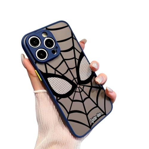 YAAYAGO Spider Man Handyhülle für iPhone 16/15 Pro Personalisierte mattierte transparente Hülle Geeignet für iPhone 13 Pro Max 14 Pro Max 12 Pro Max Vollständige Abdeckung Anti-Drop-Schutzhülle. von YAAYAGO