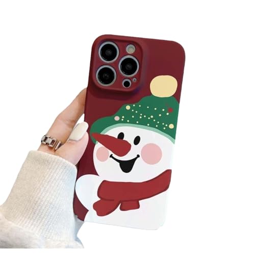 YAAYAGO Weihnachten Handyhüllen für iPhone 16 Cartoon Elch und Weihnachtsmann Handyhüllen für iPhone 16/15 Pro Max Stoßdämpfend für iPhone 14/13 Pro Max (iPhone 11ProMax/SD2A) von YAAYAGO