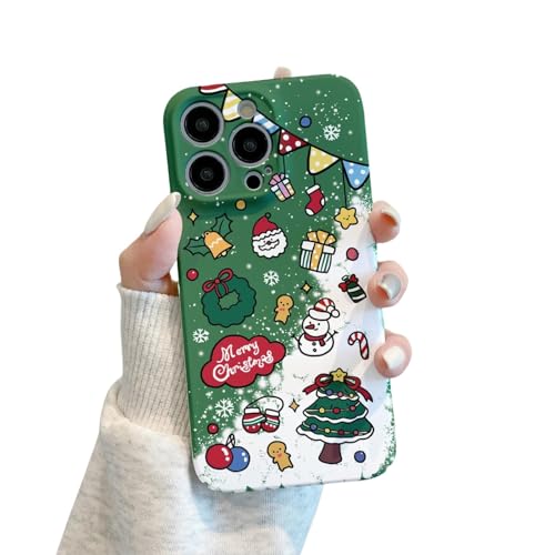 YAAYAGO Weihnachten Handyhüllen für iPhone 16 Cartoon Elch und Weihnachtsmann Handyhüllen für iPhone 16/15 Pro Max Stoßdämpfend für iPhone 14/13 Pro Max (iPhone 11ProMax/SD2D) von YAAYAGO