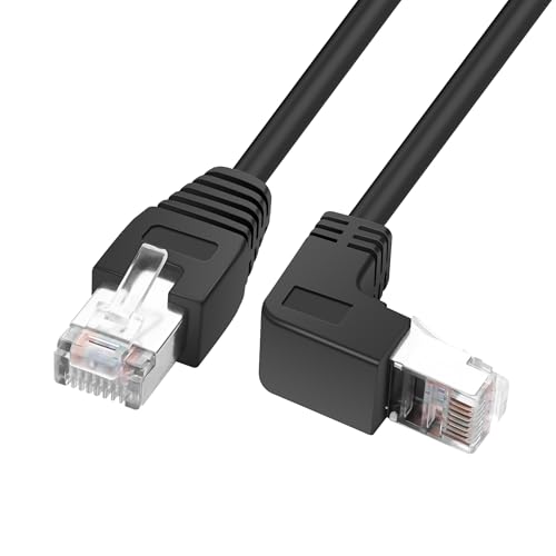 YACSEJAO RJ45 90 Grad Ethernet Kabel Cat6 RJ45 Stecker zu rechtwinkligen Netzwerk Patchkabeln Wählen Sie aus mehreren Winkellängen (Aufwärts-Winkel, 2M/6,6FT) von YACSEJAO