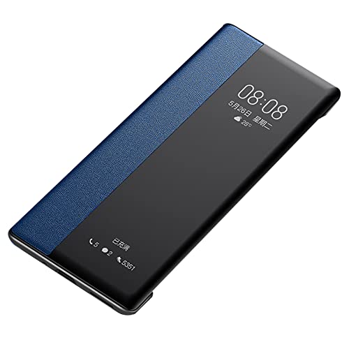 YAGELANG Case for Vivo X90 Pro Plus, Transparent View Window Business Slim Premium Leather Flip Protective Phone Case for Vivo X90 Pro Plus 5G 2022, Wireless Charging Compatible,Blue von YAGELANG