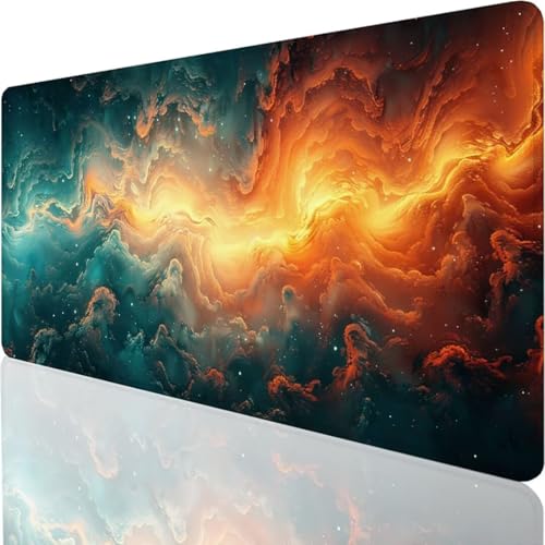 Gaming Mauspad 900x400x3mm, Mousepad groß, Vernähnte Kanten, Schreibtischunterlage Mouse Pad rutschfest & Wasserdicht verbessert Geschwindigkeit und Präzision Schreibtischunterlage grau Farbe 0-K von YALNSENN