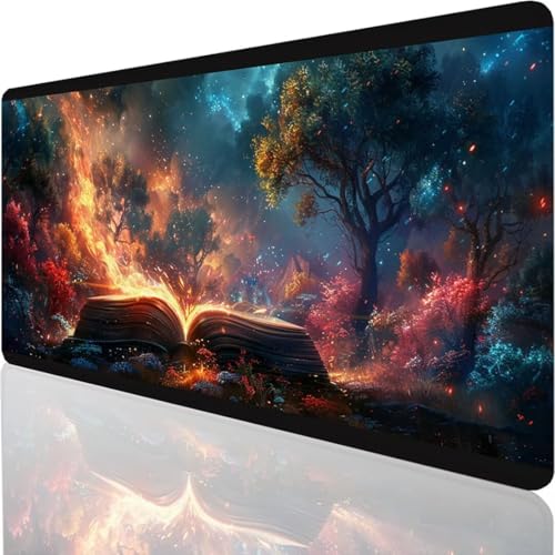 Gaming Mauspad XXL grau Blume - Großes Mousepad 600x300x3mm Desk Mat - rutschfeste Schreibtischunterlage für Gaming und Büro - Fransenfreie Ränder - Präzises und langlebiges Large Mouse pad J-X von YALNSENN