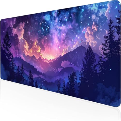 Mauspad 3 Pack, Mousepad [30% Größer], Mouse Pad mit Anti-Rutsch-Gummiboden & Vernähte Kanten Mauspads für Computer Laptop und PC, Mouse Mat 600 x 300mm Sternenhimmel Wald von YALNSENN