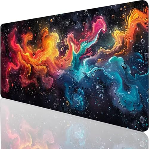 XXXL Übergröße Mauspad 800x300x3mm, Gaming Mousepad Groß, Maus Pad Tischunterlage Large Size, verbessert Präzision und Geschwindigkeit XXXL, für Schwarz Abstrakt R-3 von YALNSENN