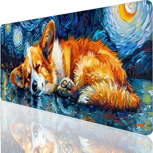 XXXL Übergröße Mauspad 800x400x3mm, Gaming Mousepad Groß, Maus Pad Tischunterlage Large Size, verbessert Präzision und Geschwindigkeit XXXL, für Gelb Abstrakt P-3 von YALNSENN