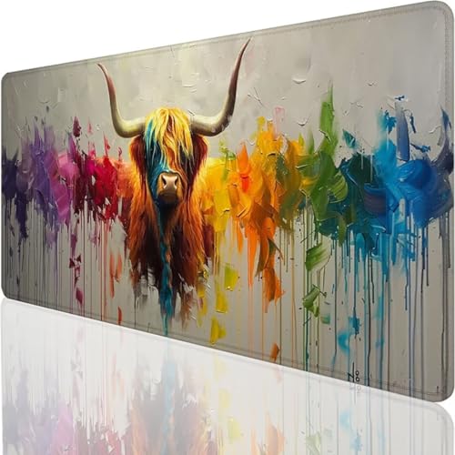 YALNSENN Gaming Mauspad XXL 900x400x3mm Übergröße groß Mousepad XXL Schreibtischunterlage mit wasserdichter Oberfläche Mouse Pad mit Rutschfester Gummiunterseite Gaming Zubehör grau Graffiti V-E von YALNSENN