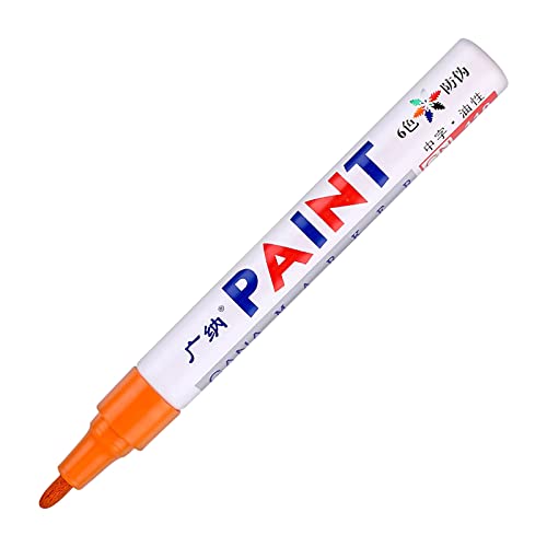 YANFJHV 1 Stücke Wasserdicht Paint Marker Stift Für Autoreifen Reifenprofil Gummi Metall 5 ML Ölpastellkreiden Stifte (Orange, One Size) von YANFJHV