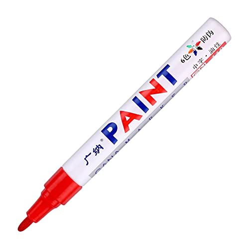 YANFJHV 1 Stücke Wasserdicht Paint Marker Stift Für Autoreifen Reifenprofil Gummi Metall 5 ML Ölpastellkreiden Stifte (Red, One Size) von YANFJHV